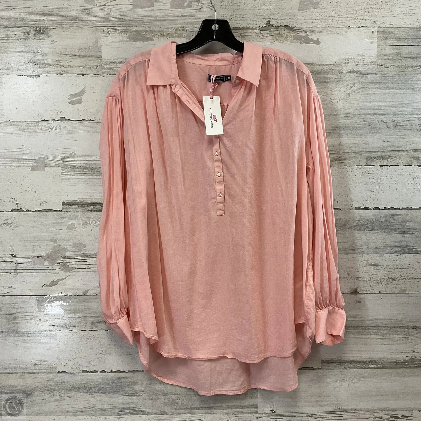 Blouse Long Sleeve By Vineyard Vines In Pink, Size: M