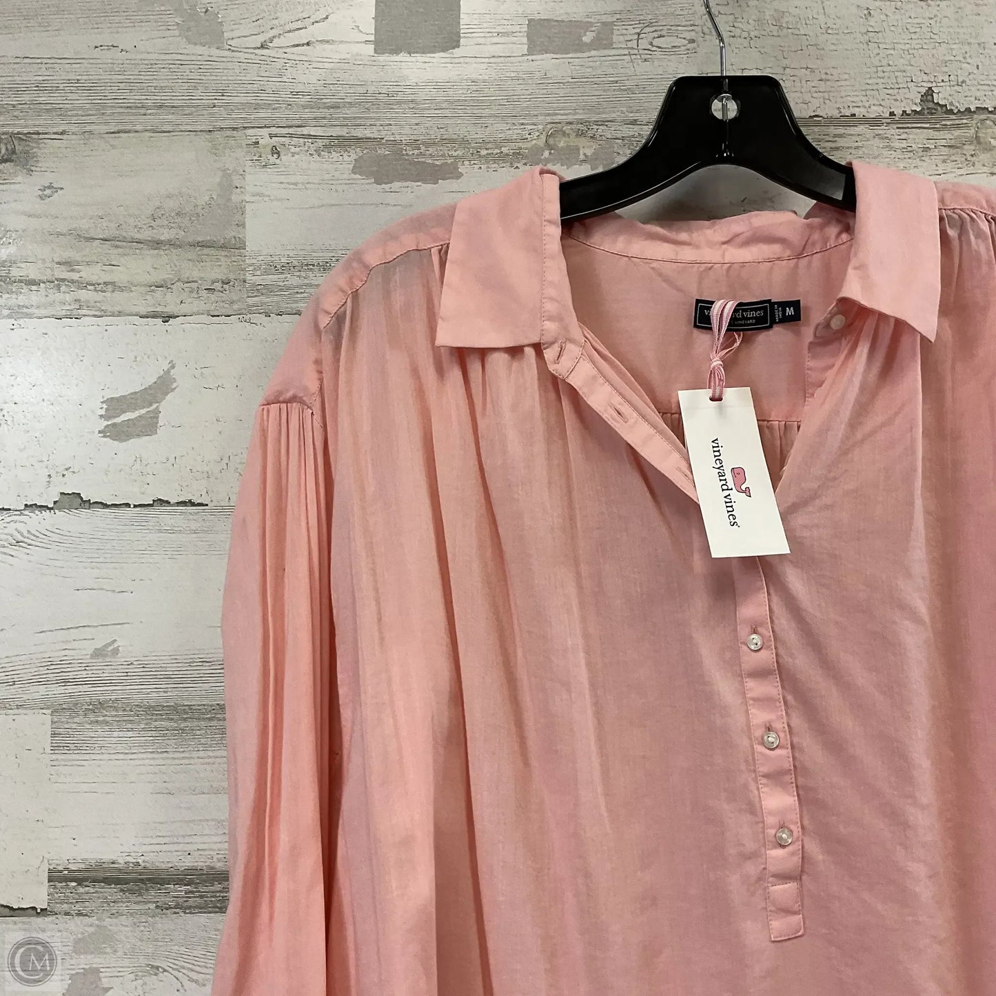 Blouse Long Sleeve By Vineyard Vines In Pink, Size: M