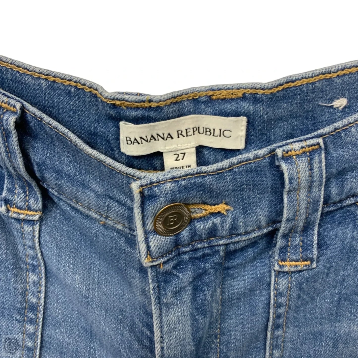Jeans Straight By Banana Republic In Blue Denim, Size: 4