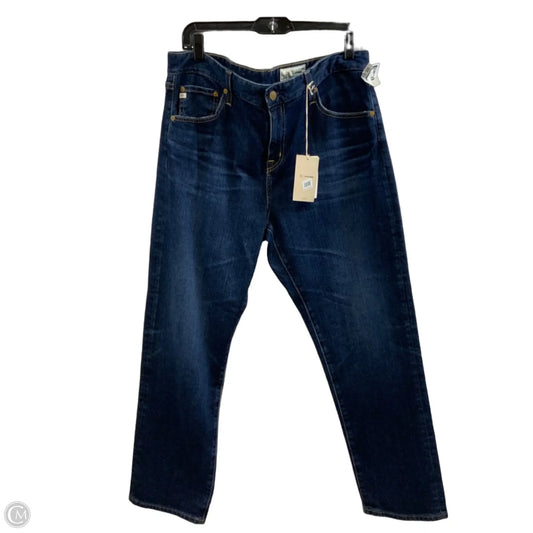 Jeans Straight By Ag Jeans In Blue Denim, Size: 14