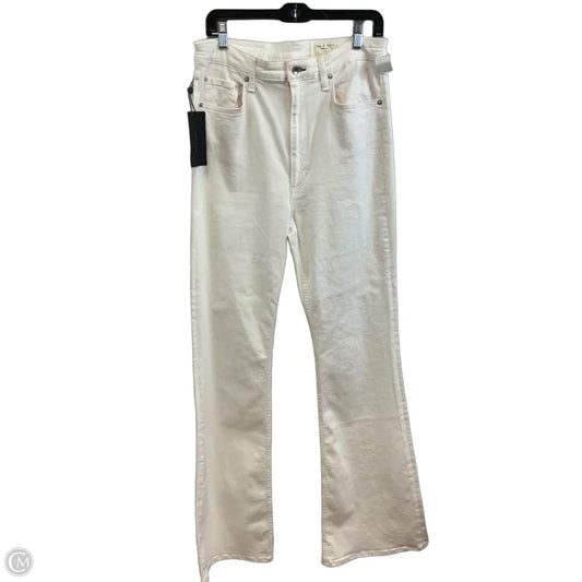 Jeans Flared By Rag And Bone In White Denim, Size: 14