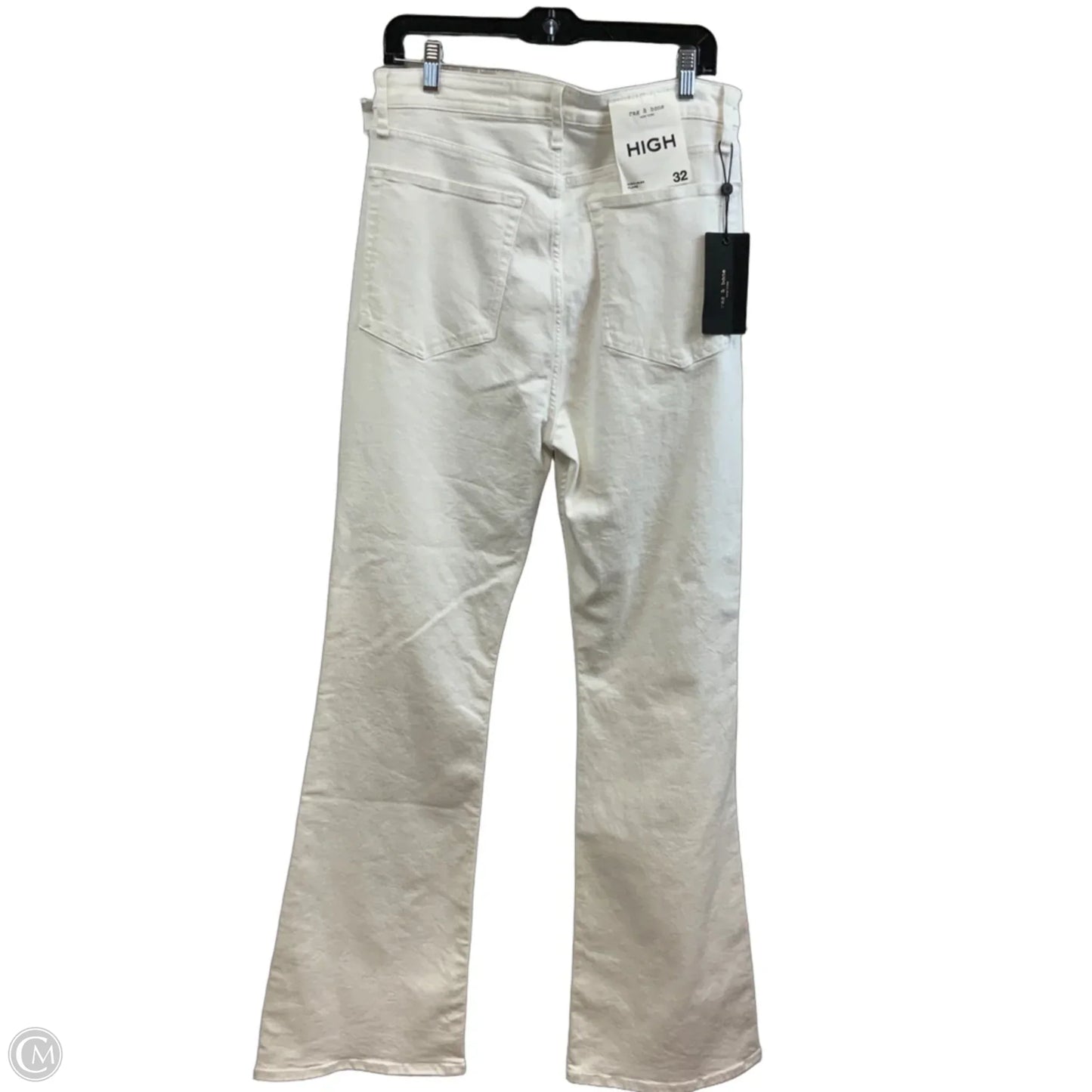 Jeans Flared By Rag And Bone In White Denim, Size: 14