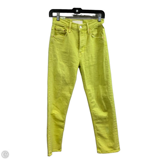 Jeans Straight By Mother In Yellow Denim, Size: 2
