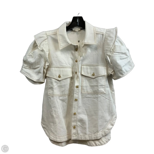 Blouse Short Sleeve By Pilcro In Cream, Size: Xs
