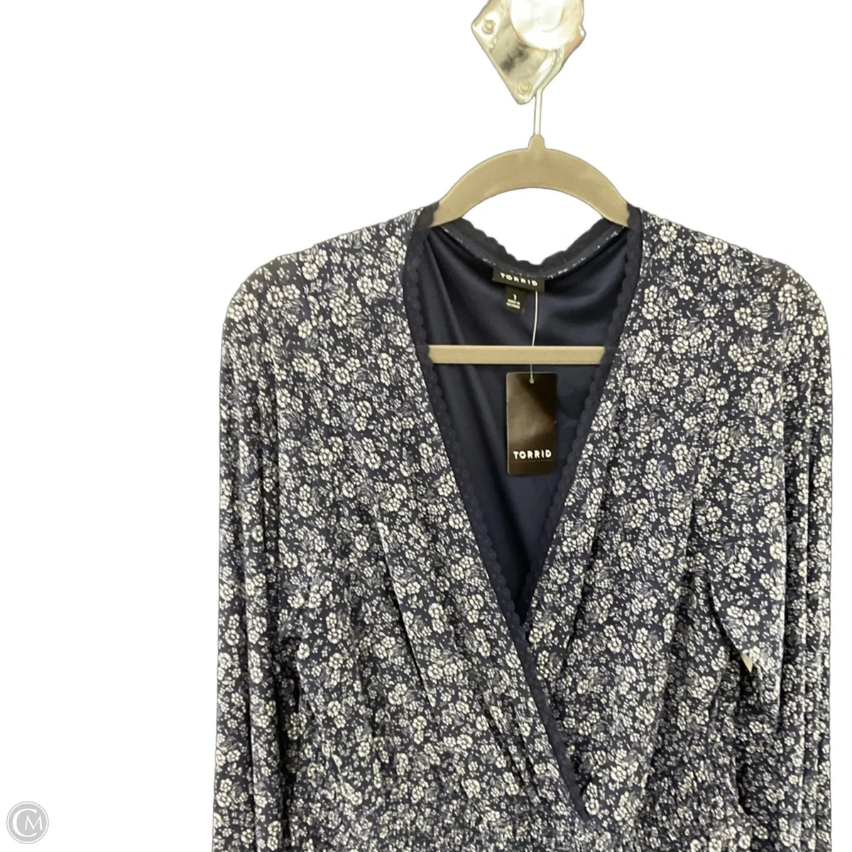 Blouse Long Sleeve By Torrid In Blue, Size: 1x