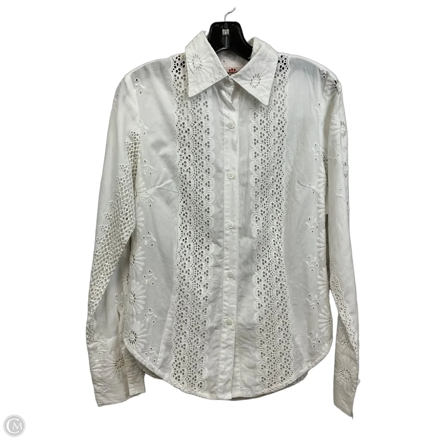 Blouse Long Sleeve By Cake Couture In White, Size: M