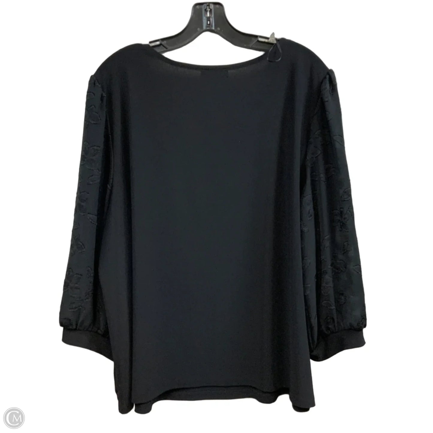 Blouse Short Sleeve By Cece In Black, Size: 2x