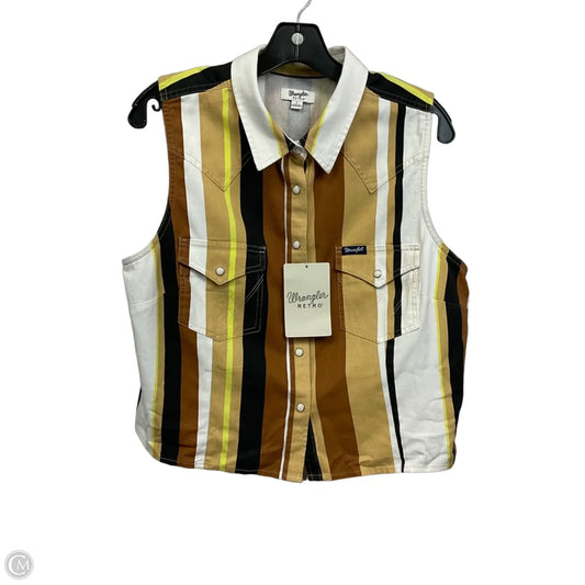 Blouse Sleeveless By Wrangler In Brown, Size: L