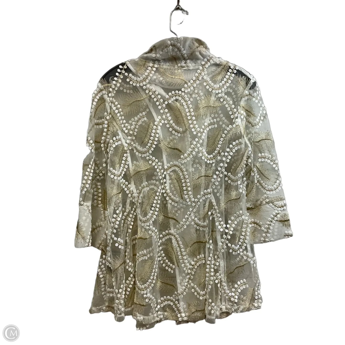Blouse 3/4 Sleeve By DAMEE In White, Size: S