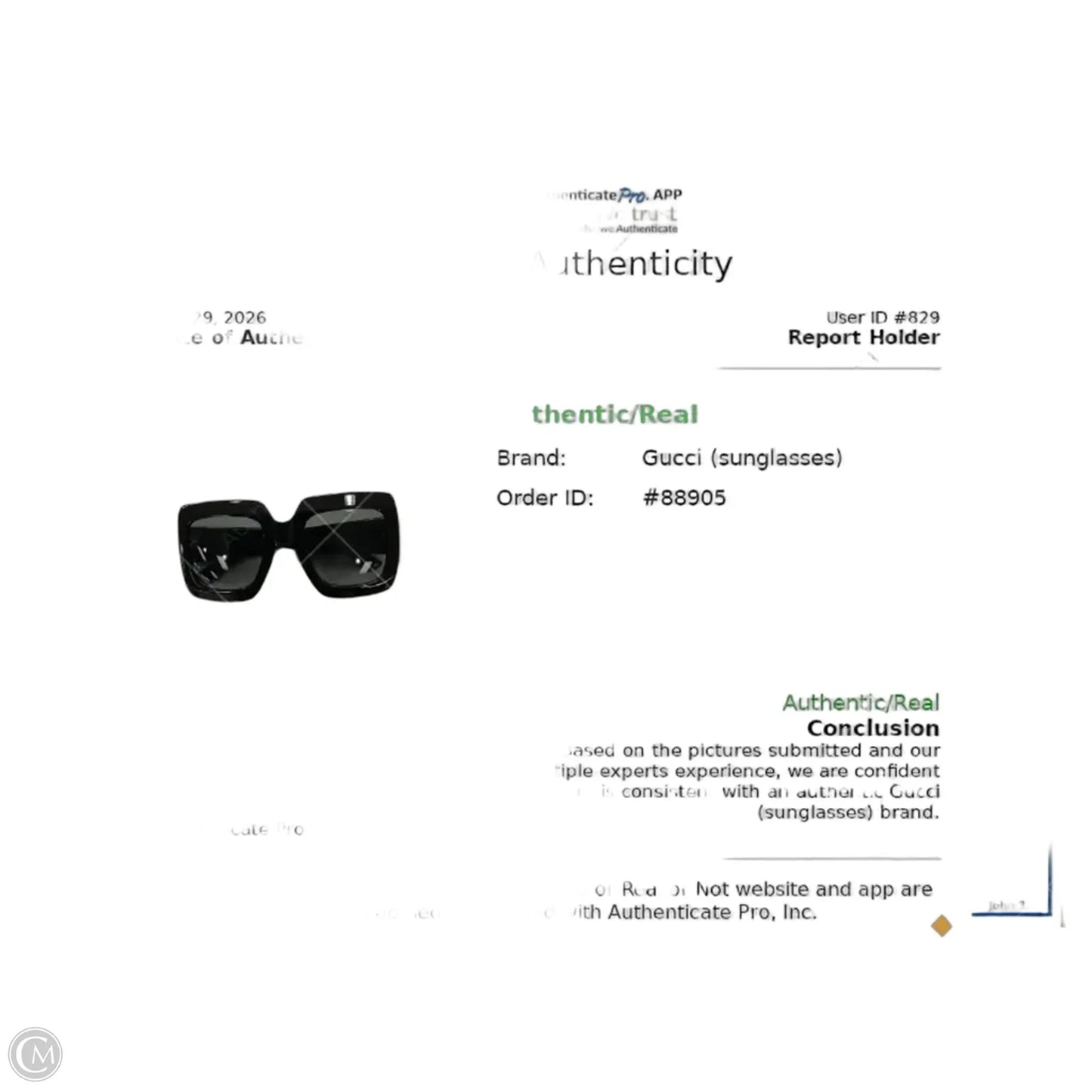Sunglasses Designer By Gucci