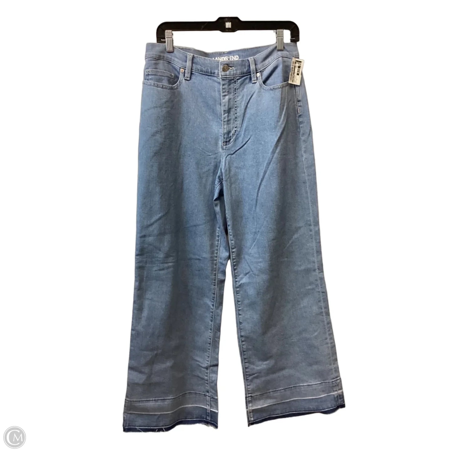 Jeans Wide Leg By Lands End In Blue Denim, Size: 12