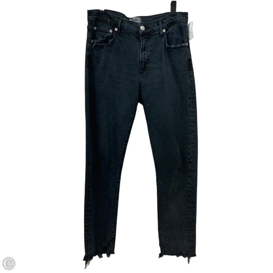 Jeans Straight By Agolde In Black Denim, Size: 4