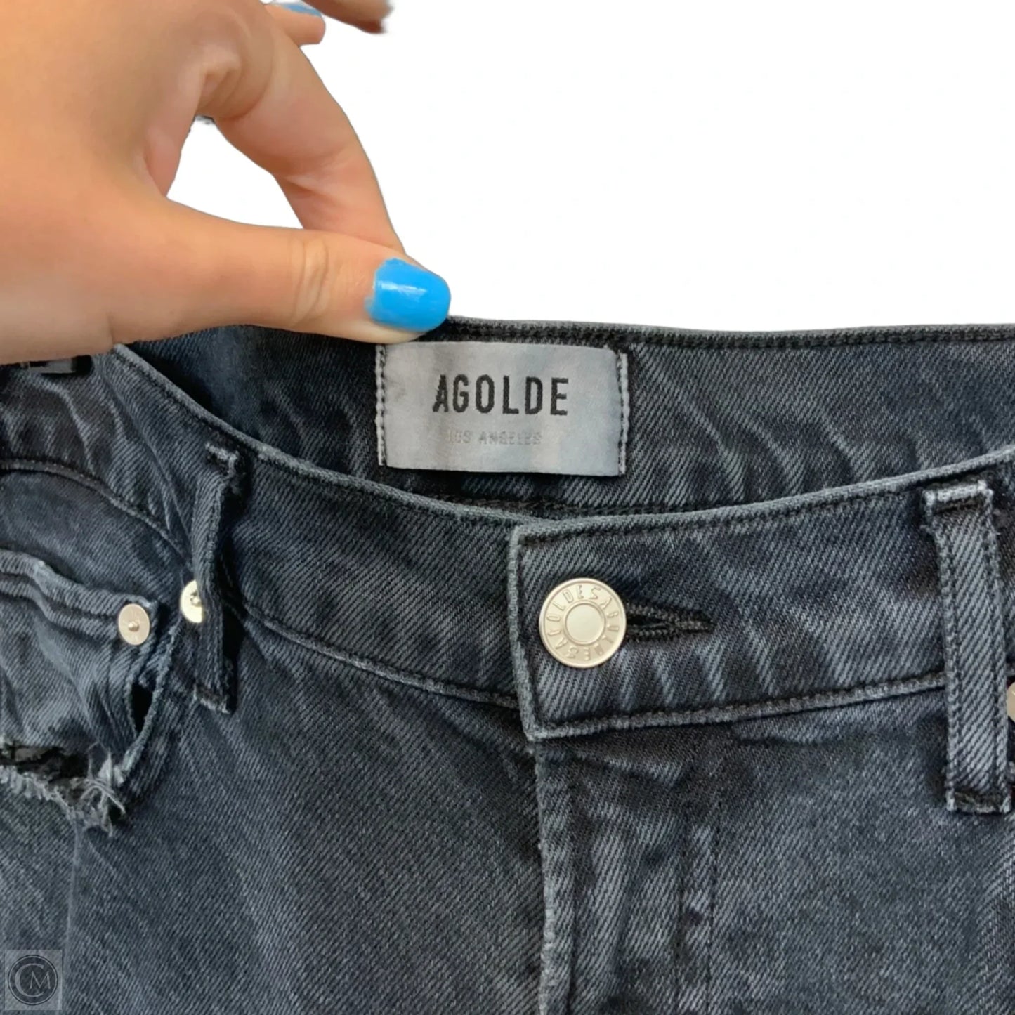 Jeans Straight By Agolde In Black Denim, Size: 4