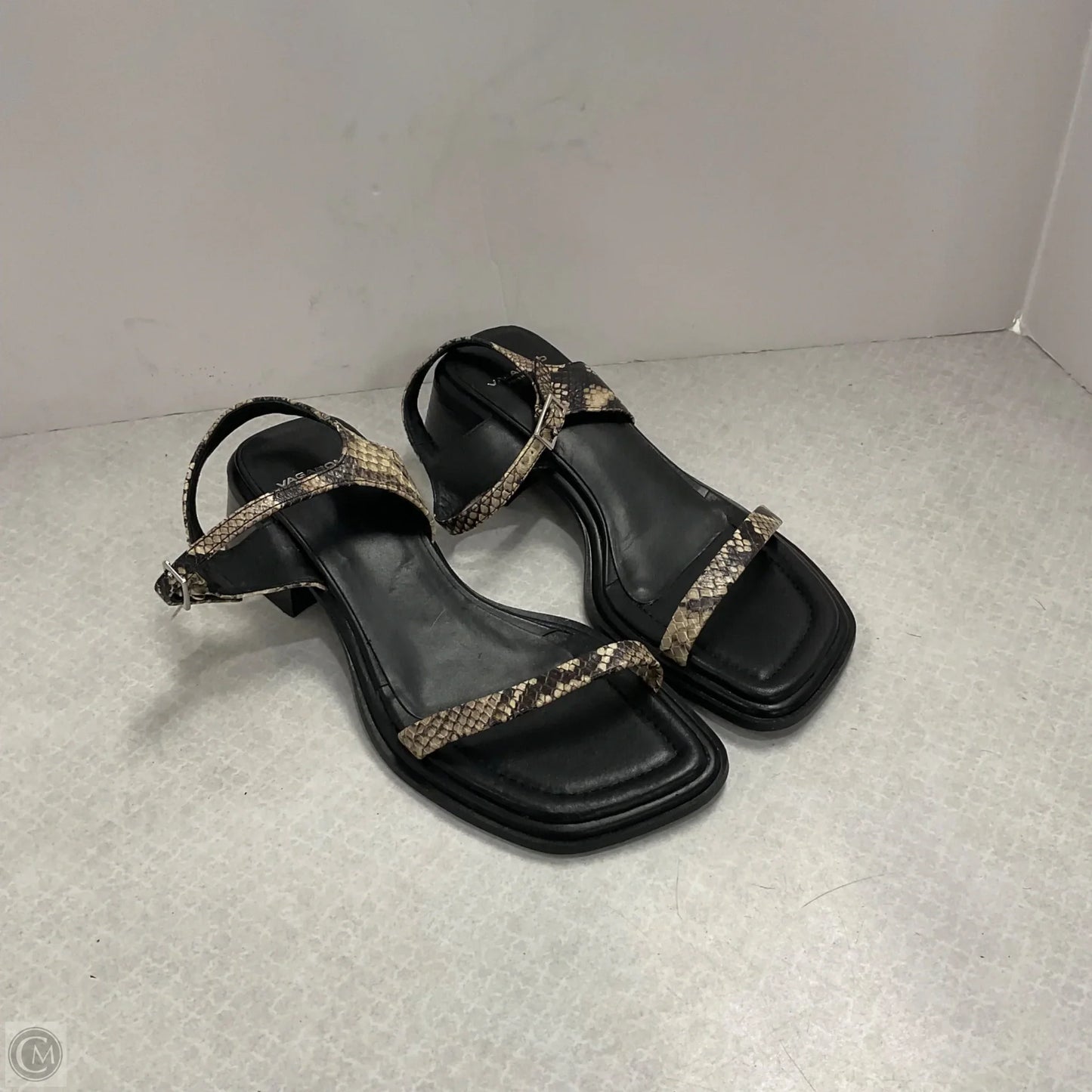 Sandals Heels Block By Vagabond In Snakeskin Print, Size: 8