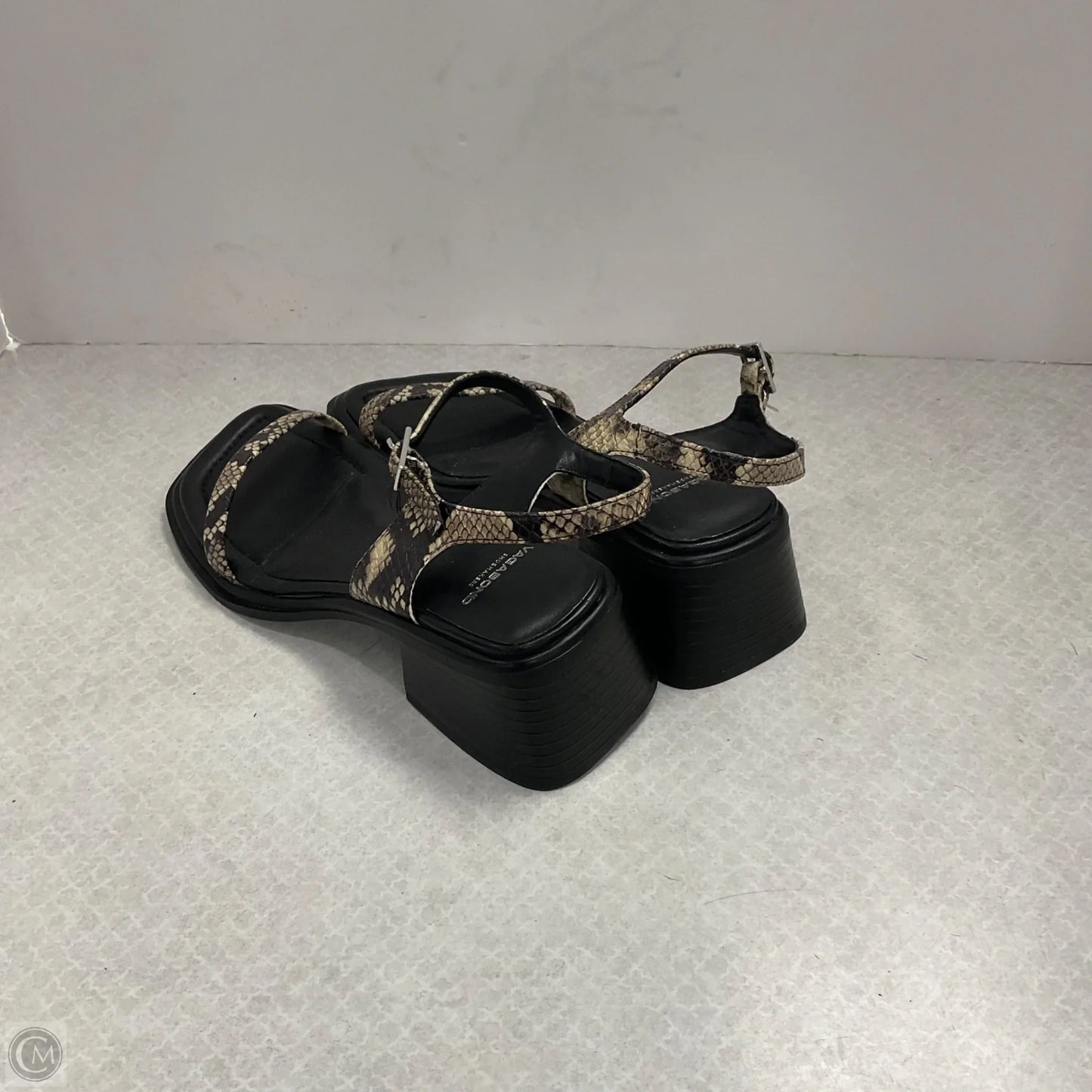 Sandals Heels Block By Vagabond In Snakeskin Print, Size: 8