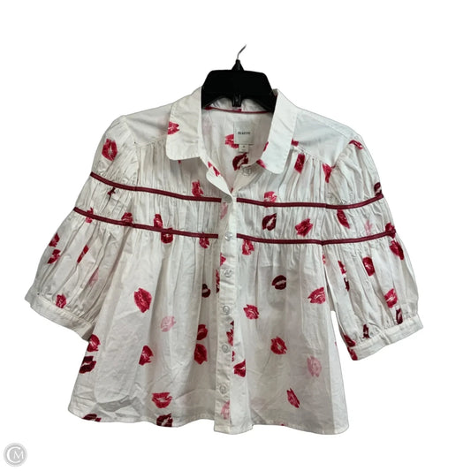 Blouse Short Sleeve By Maeve In White, Size: M