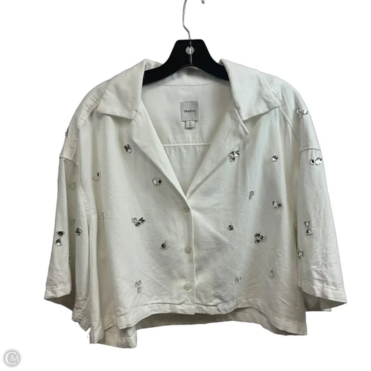 Blouse Short Sleeve By Maeve In White, Size: M