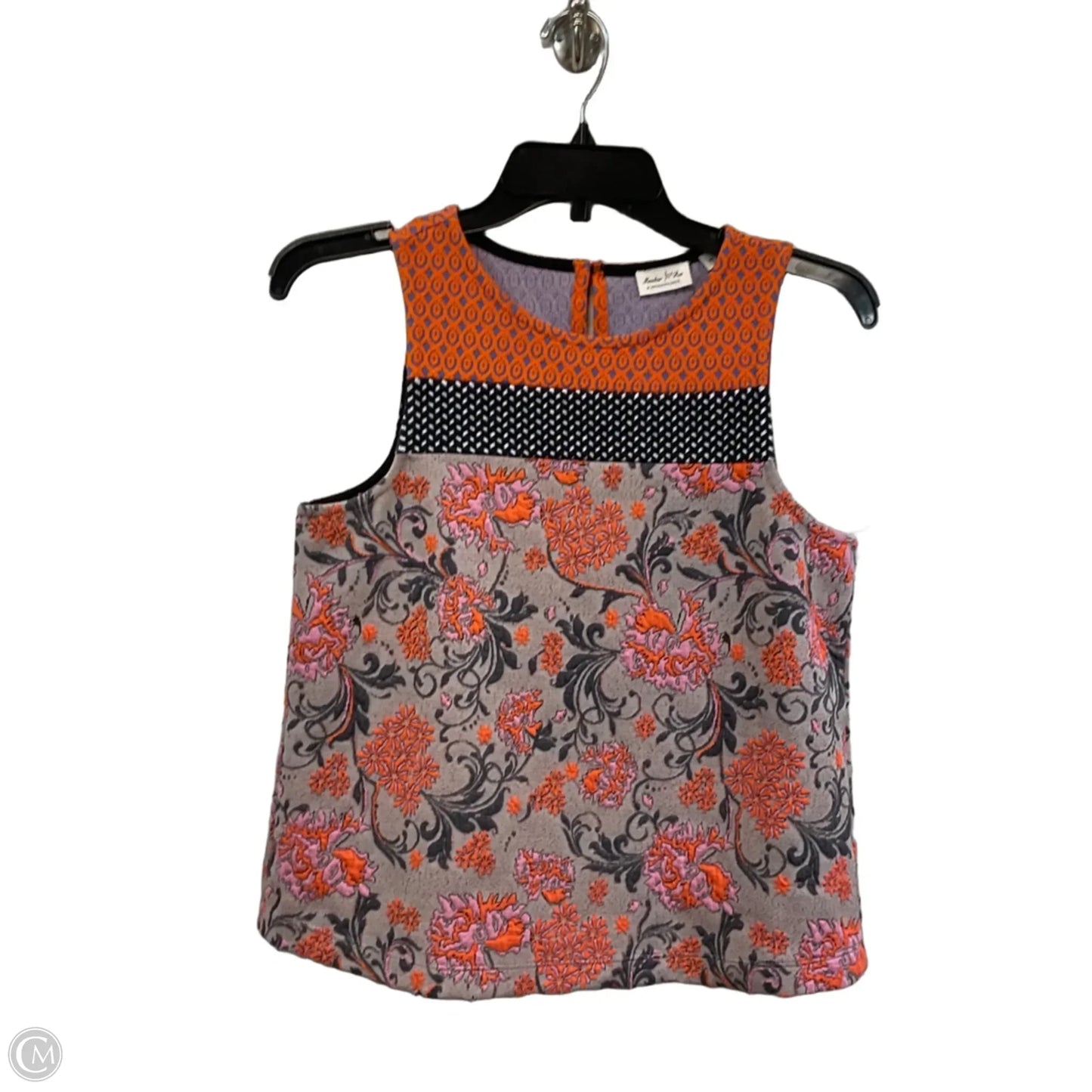 Top Sleeveless By Anthropologie In Grey & Orange, Size: Xs
