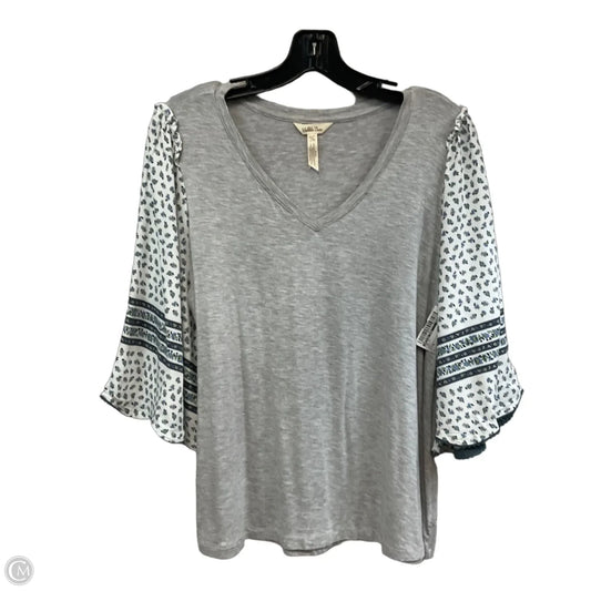 Top Short Sleeve By Matilda Jane In Grey, Size: M