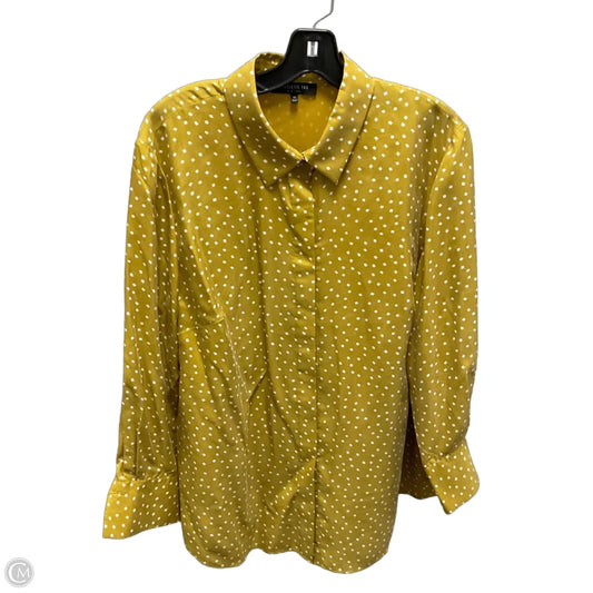 Blouse Designer By Lafayette 148 In Yellow, Size: 1x