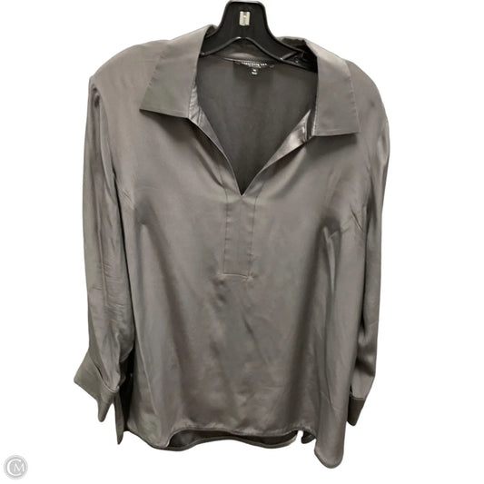 Blouse Designer By Lafayette 148 In Grey, Size: 1x