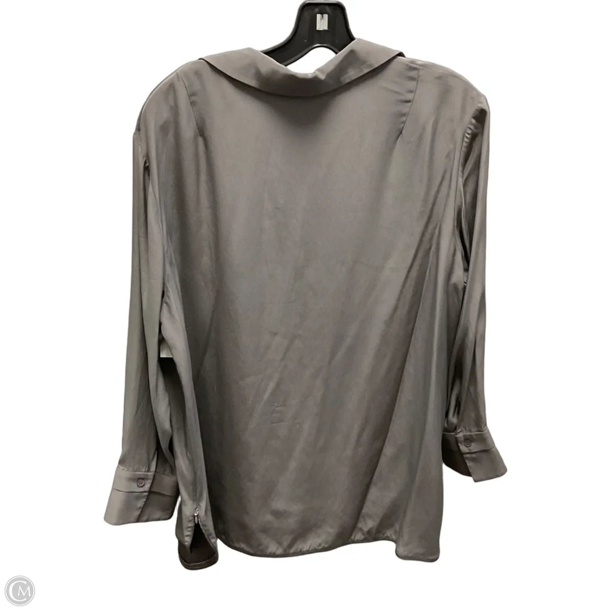 Blouse Designer By Lafayette 148 In Grey, Size: 1x