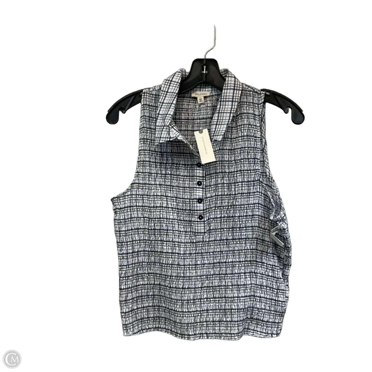 Blouse Sleeveless By Pilcro In Blue, Size: L