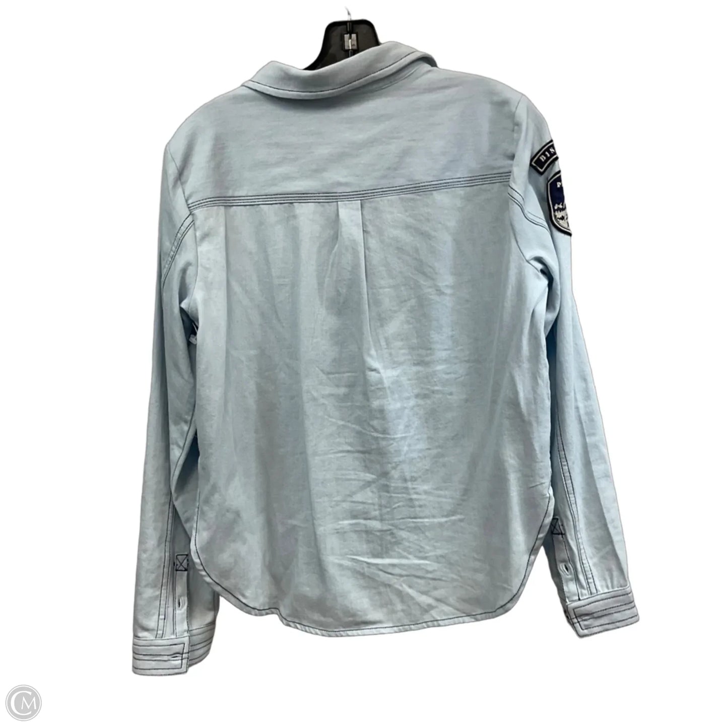 Blouse Long Sleeve By Pilcro In Blue Denim, Size: M
