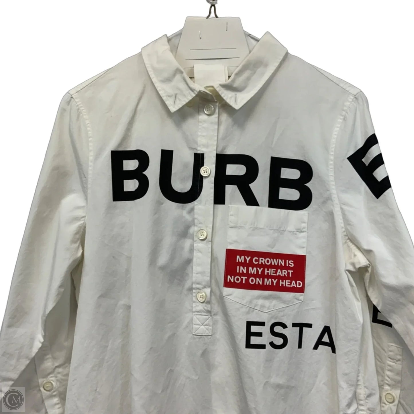 Dress Luxury Designer By Burberry In White, Size: M