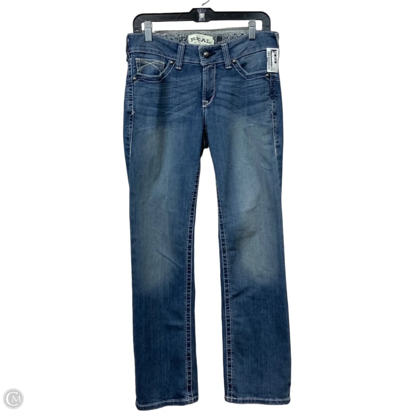 Jeans Straight By Ariat In Blue Denim, Size: 8