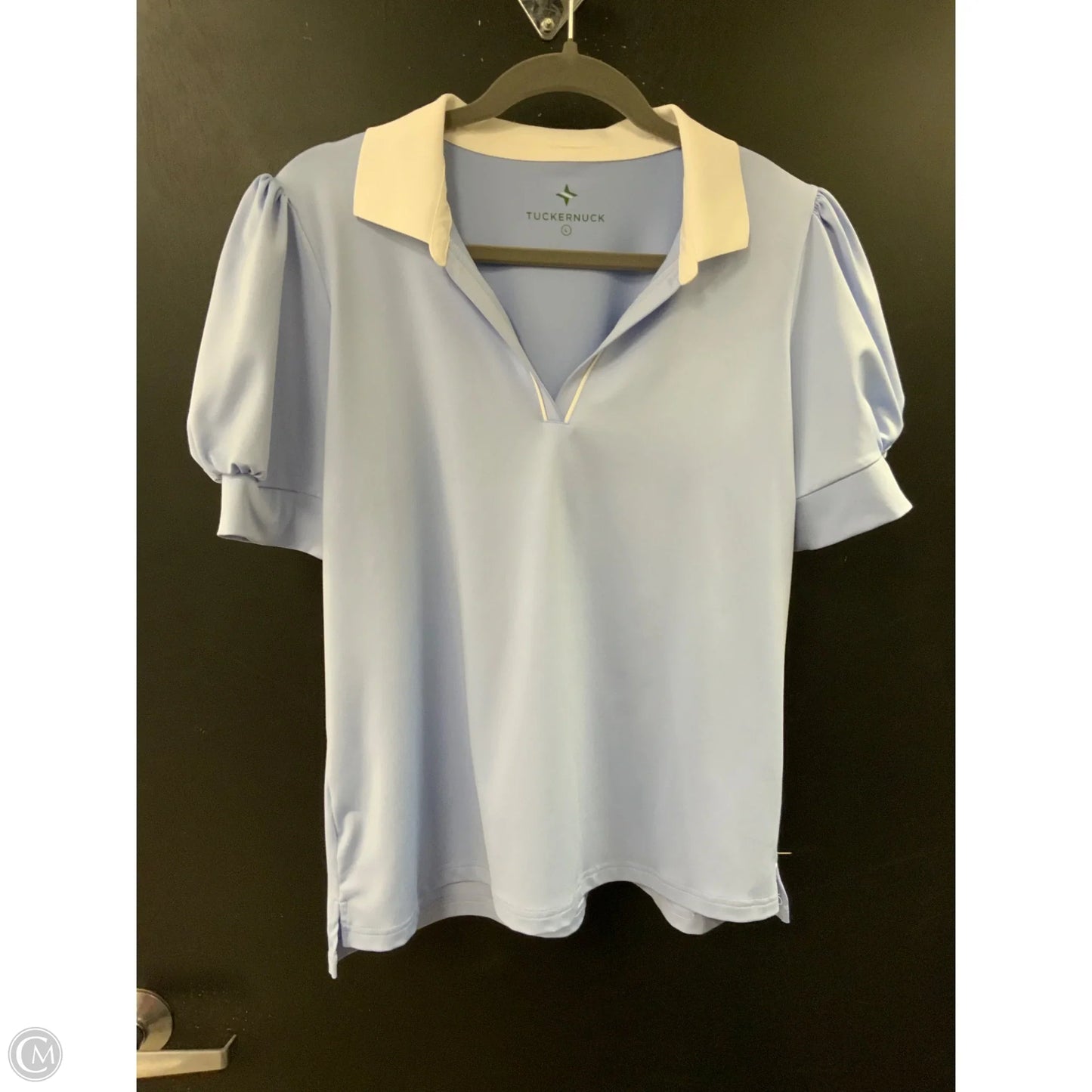 Blouse Short Sleeve By Tuckernuck In Blue, Size: L
