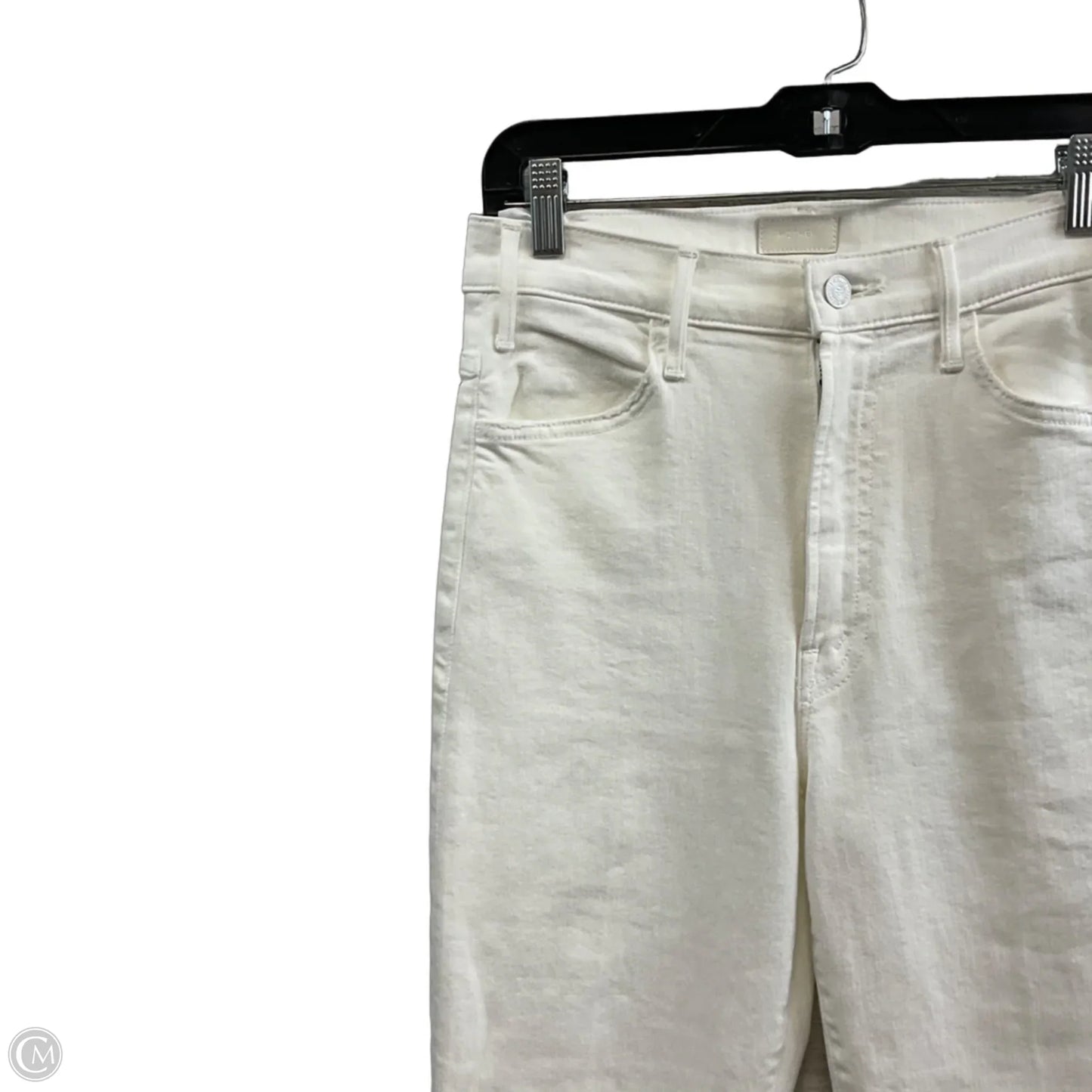 Jeans Flared By Mother In White Denim, Size: 6