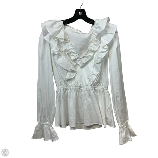 Blouse Long Sleeve By Rachel Parcell In White, Size: M