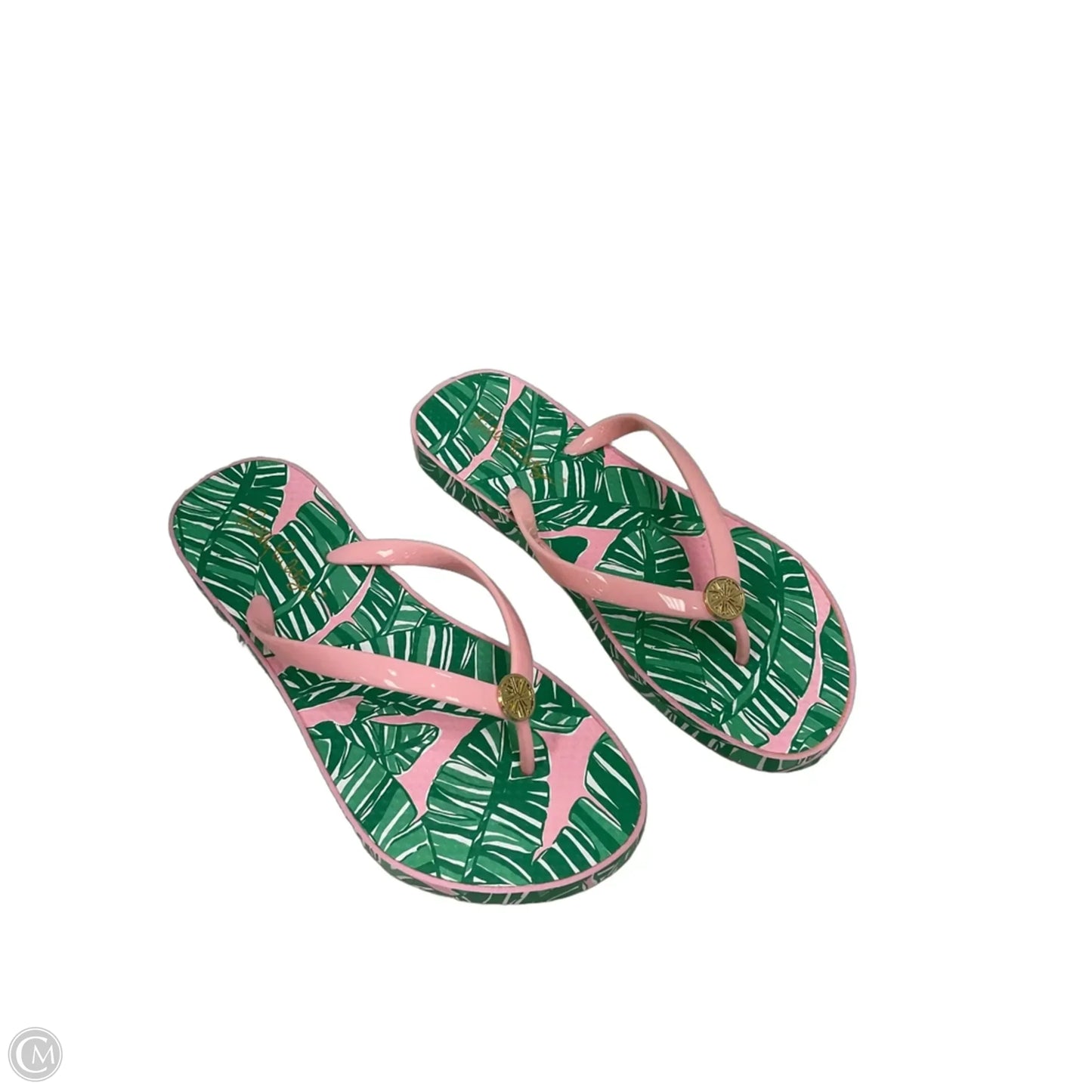 Sandals Flip Flops By Lilly Pulitzer In Green & Pink, Size: 8