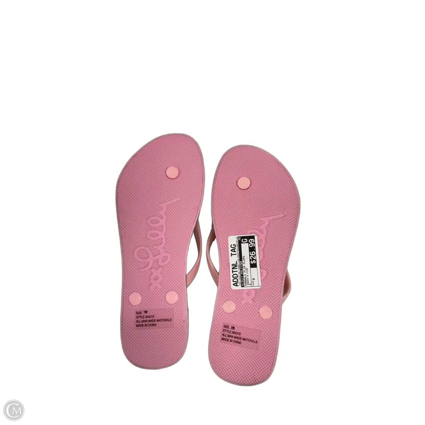 Sandals Flip Flops By Lilly Pulitzer In Green & Pink, Size: 8