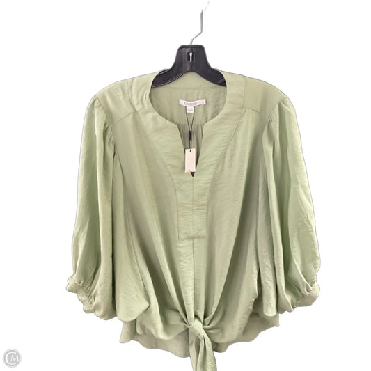 Blouse Short Sleeve By Chicos In Green, Size: M