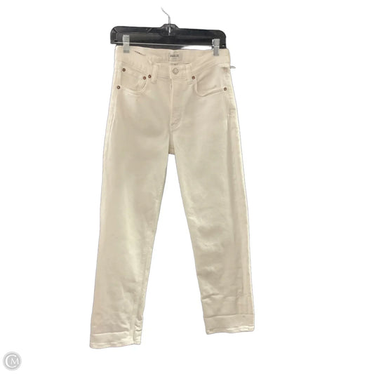 Jeans Straight By Agolde In White Denim, Size: 0