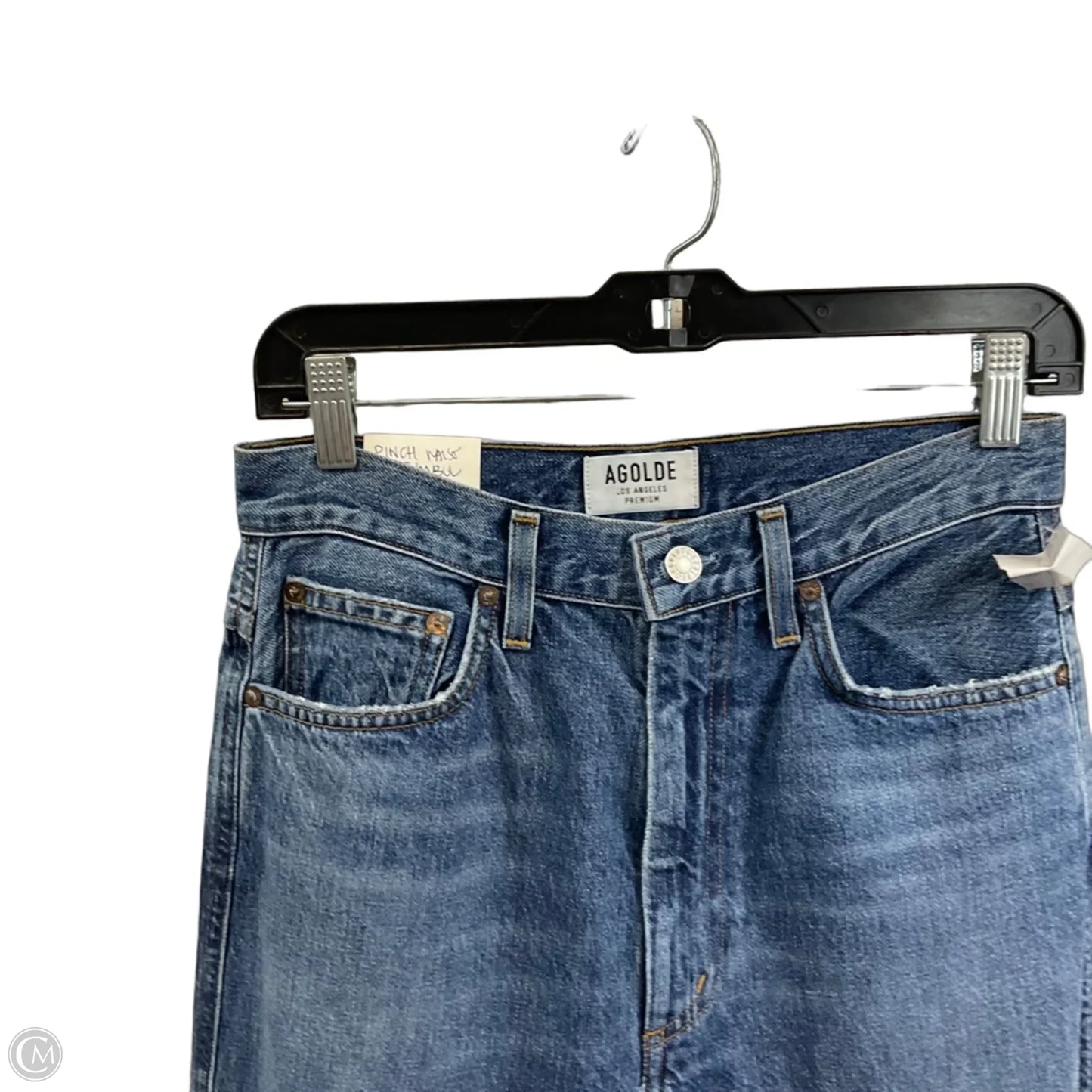 Jeans Straight By Agolde In Blue Denim, Size: 4