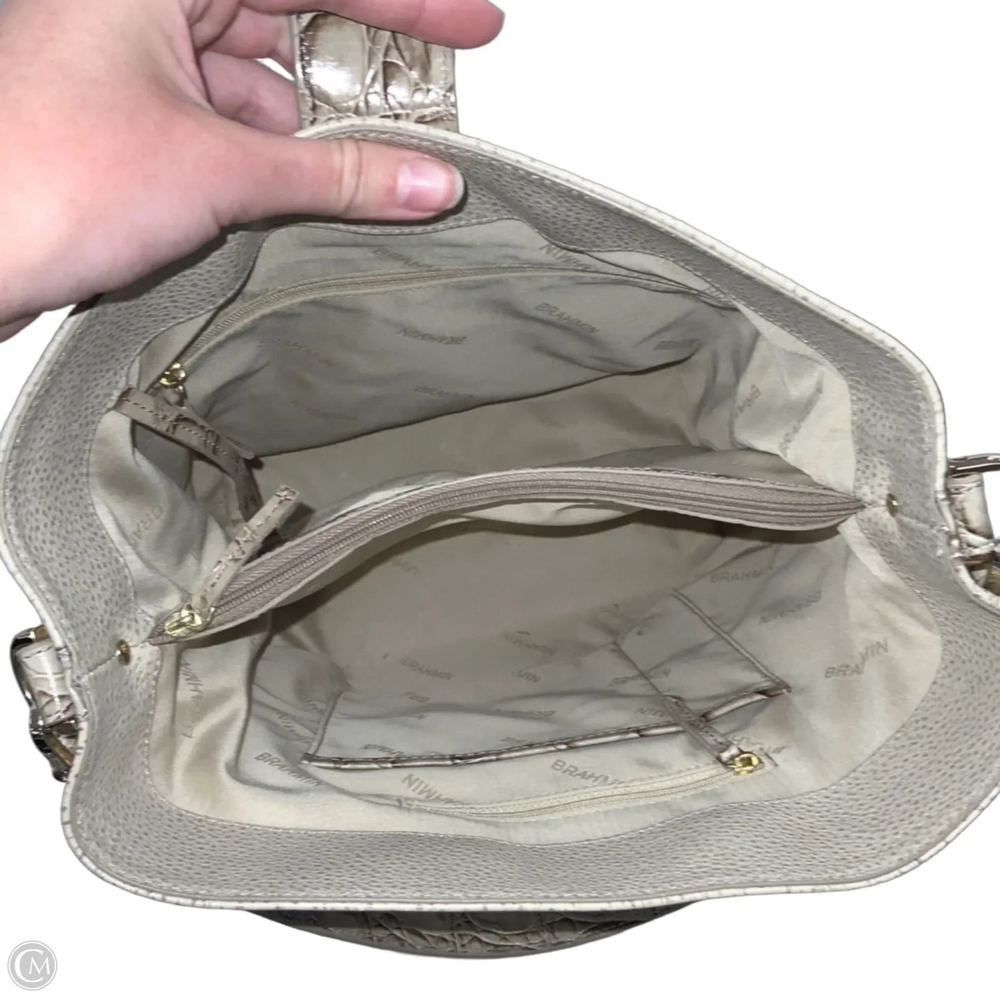 Handbag Designer By Brahmin, Size: Large