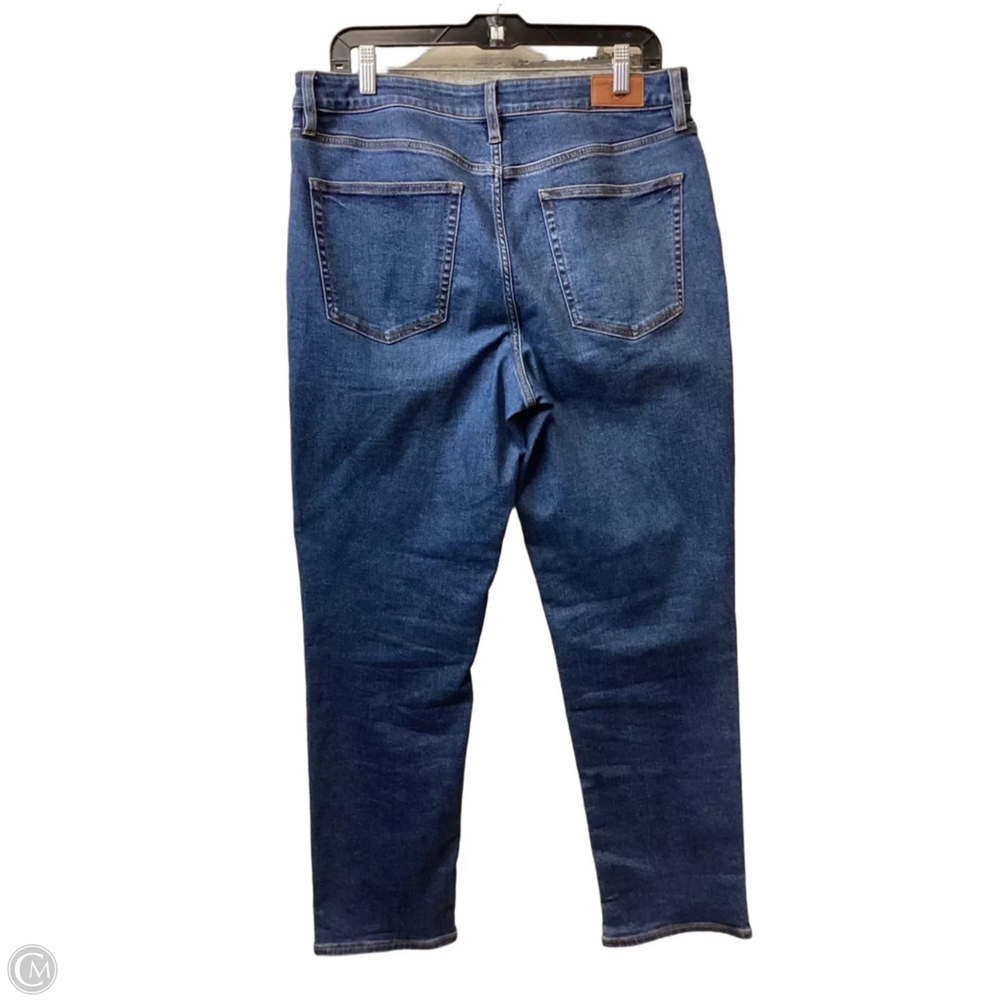 Jeans Straight By Lands End In Blue Denim, Size: 12