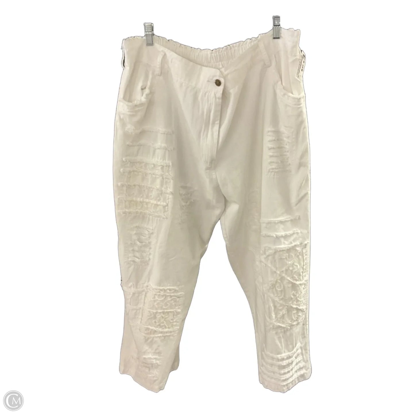 Pants Wide Leg By PAPER LACE In White, Size: 2x