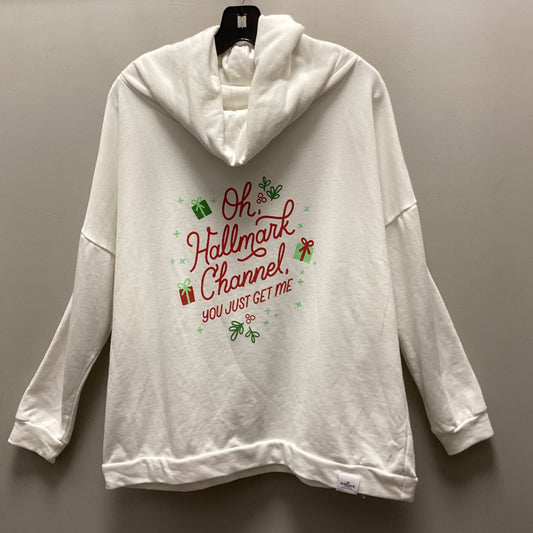 Sweatshirt Collar By Clothes Mentor In White, Size: L