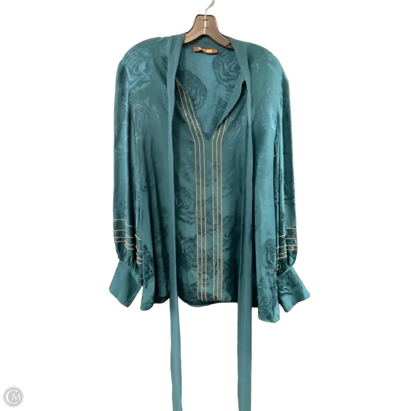 Blouse Designer By Roberto Cavalli In Green, Size: M