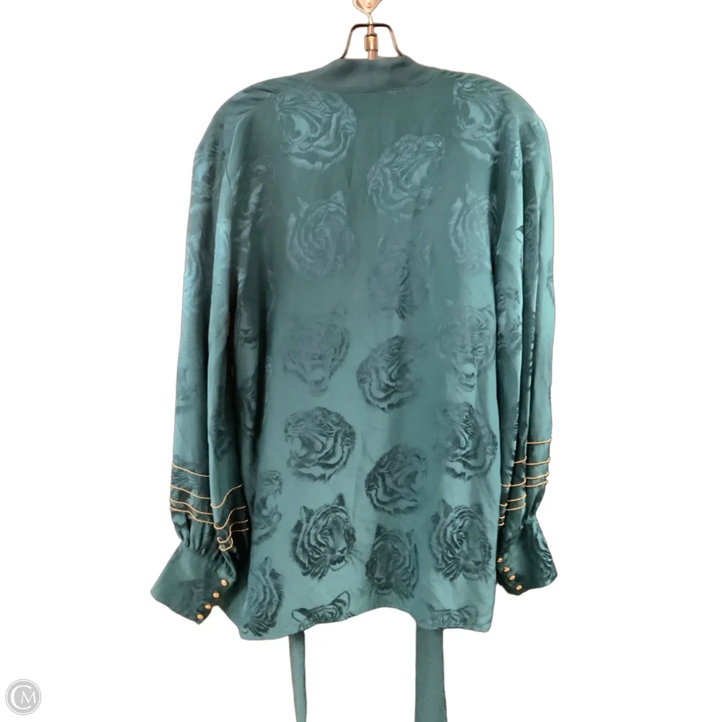 Blouse Designer By Roberto Cavalli In Green, Size: M