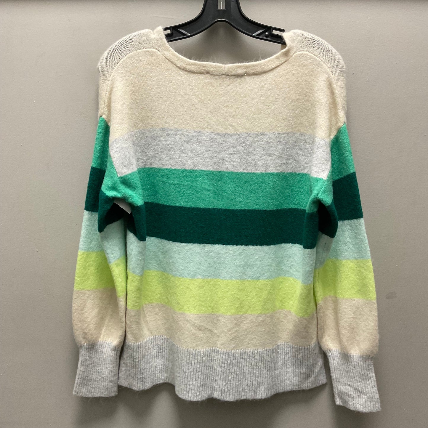 Sweater By Loft In Green & Tan, Size: S