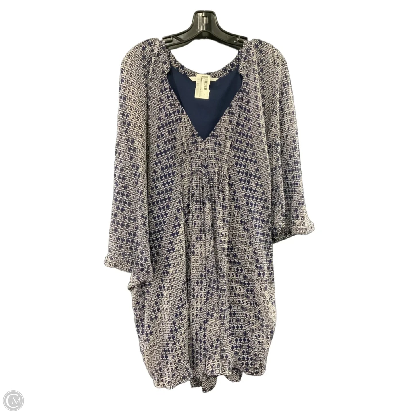 Dress Designer By Diane Von Furstenberg In Blue & White, Size: M