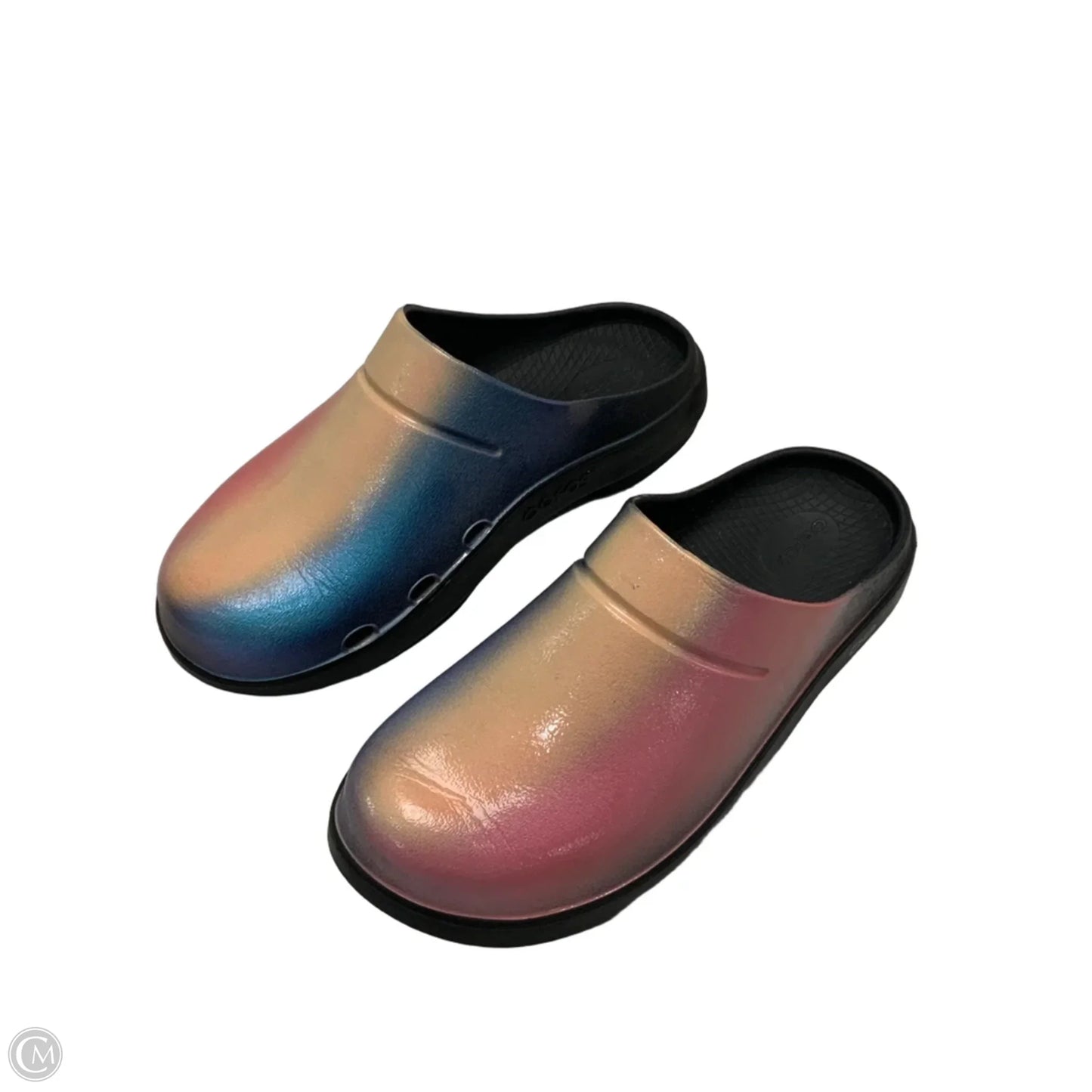 Sandals Flats By Oofos In Black, Size: 11