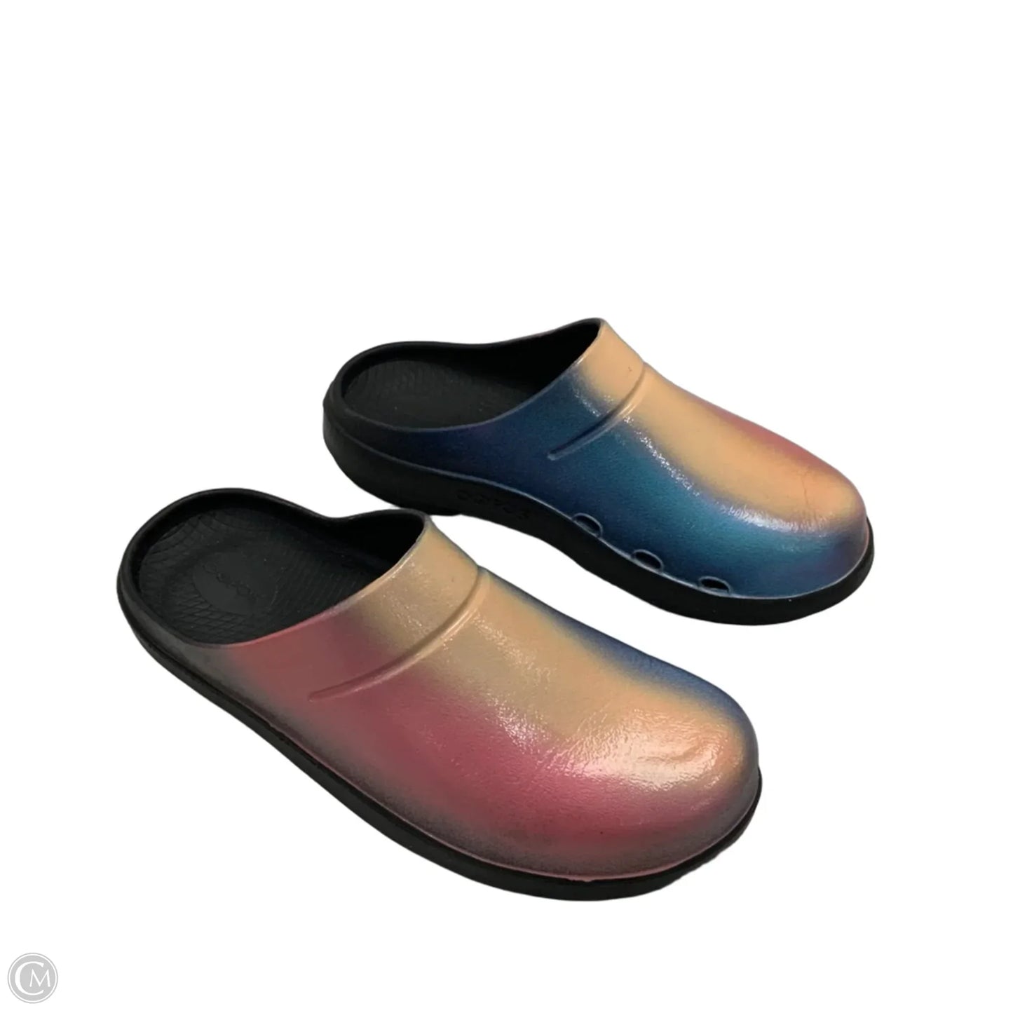 Sandals Flats By Oofos In Black, Size: 11