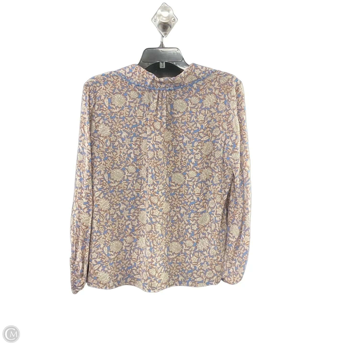 Blouse Long Sleeve By CARTOLINA In Blue, Size: L