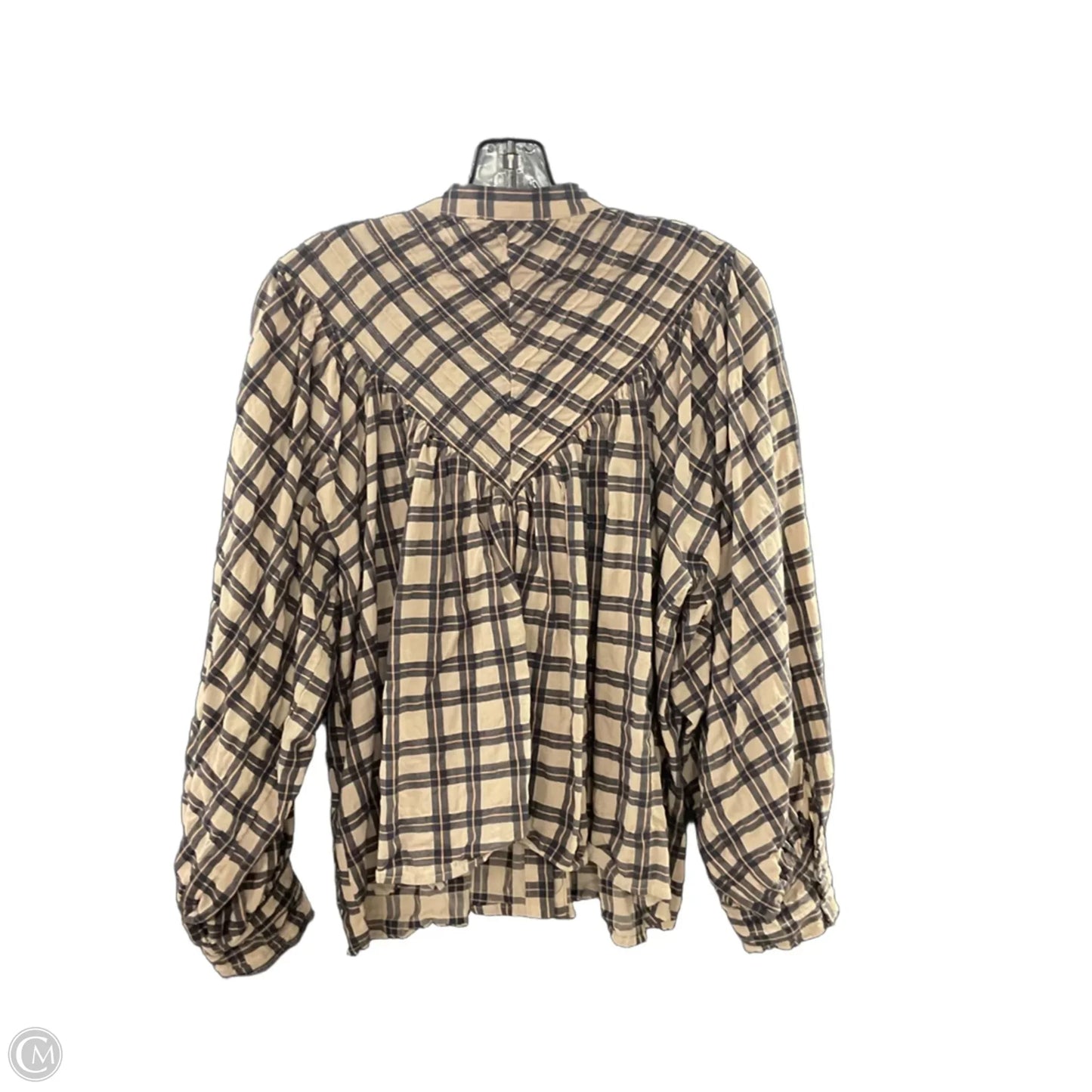Blouse Long Sleeve By The Shirt In Brown, Size: L